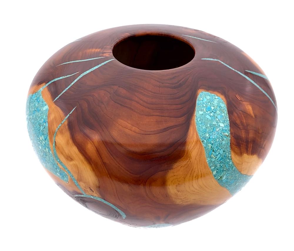 Eric Lima's woodturning with Turquoise