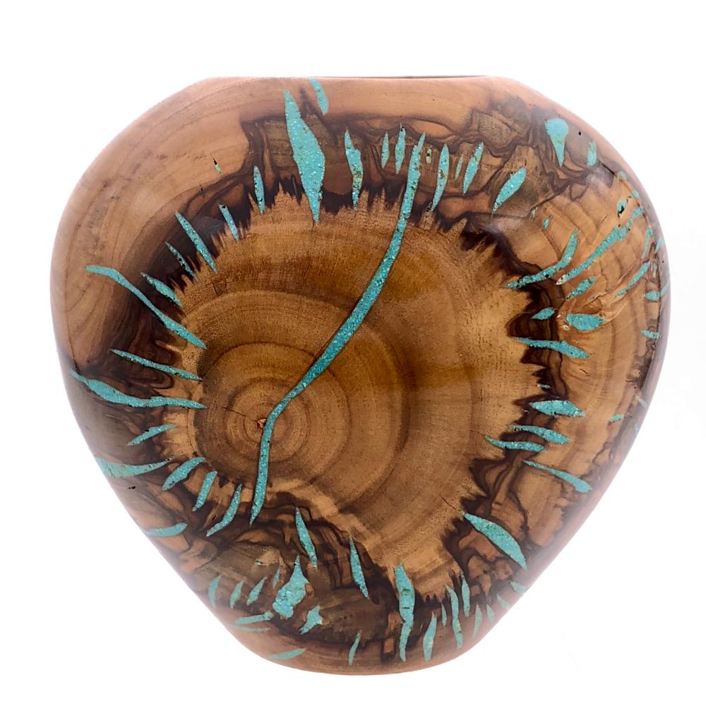 Eric Lima's woodturning with Turquoise