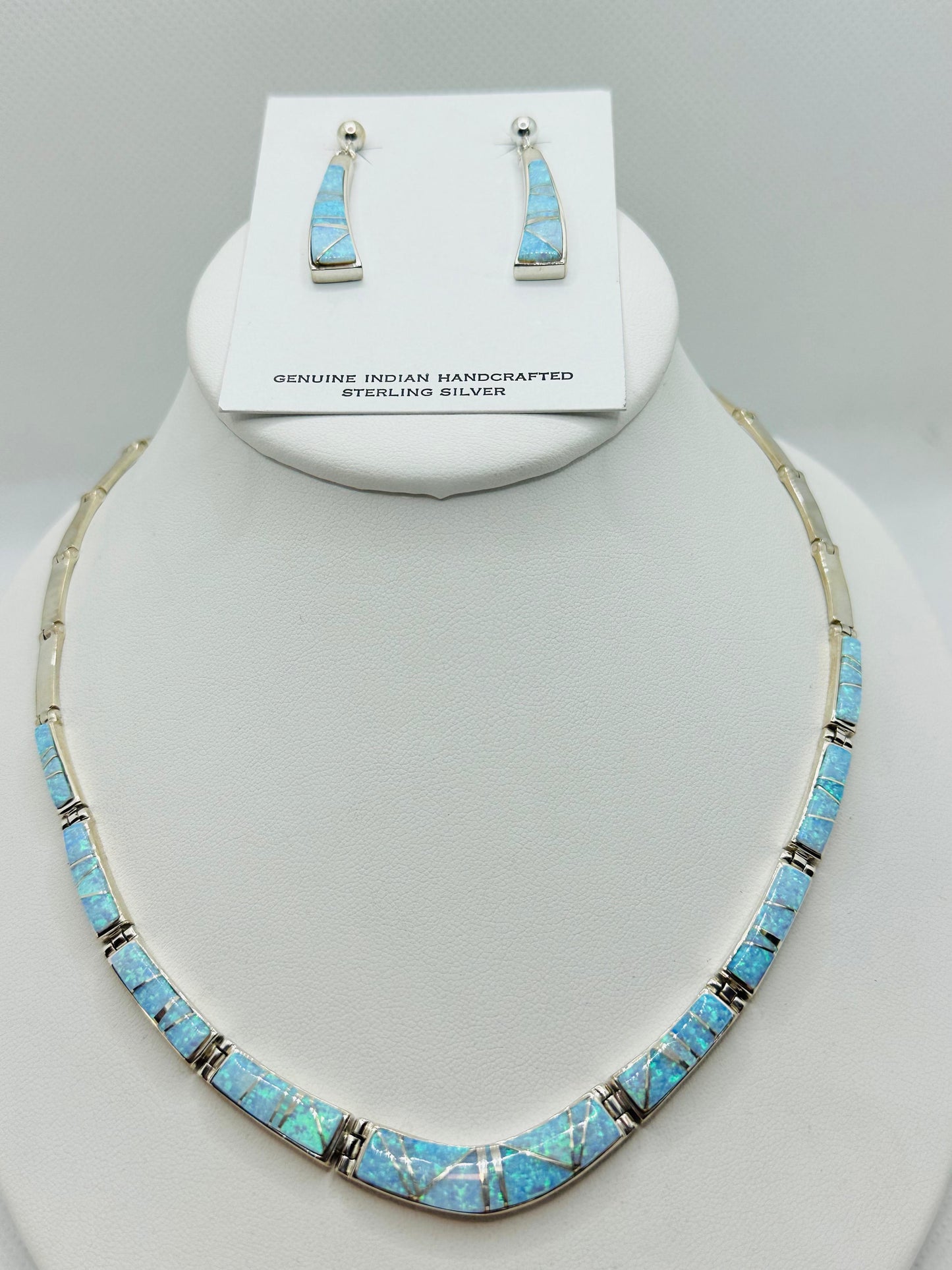 Multi color opal stone Inlay, Necklace, Navajo Made