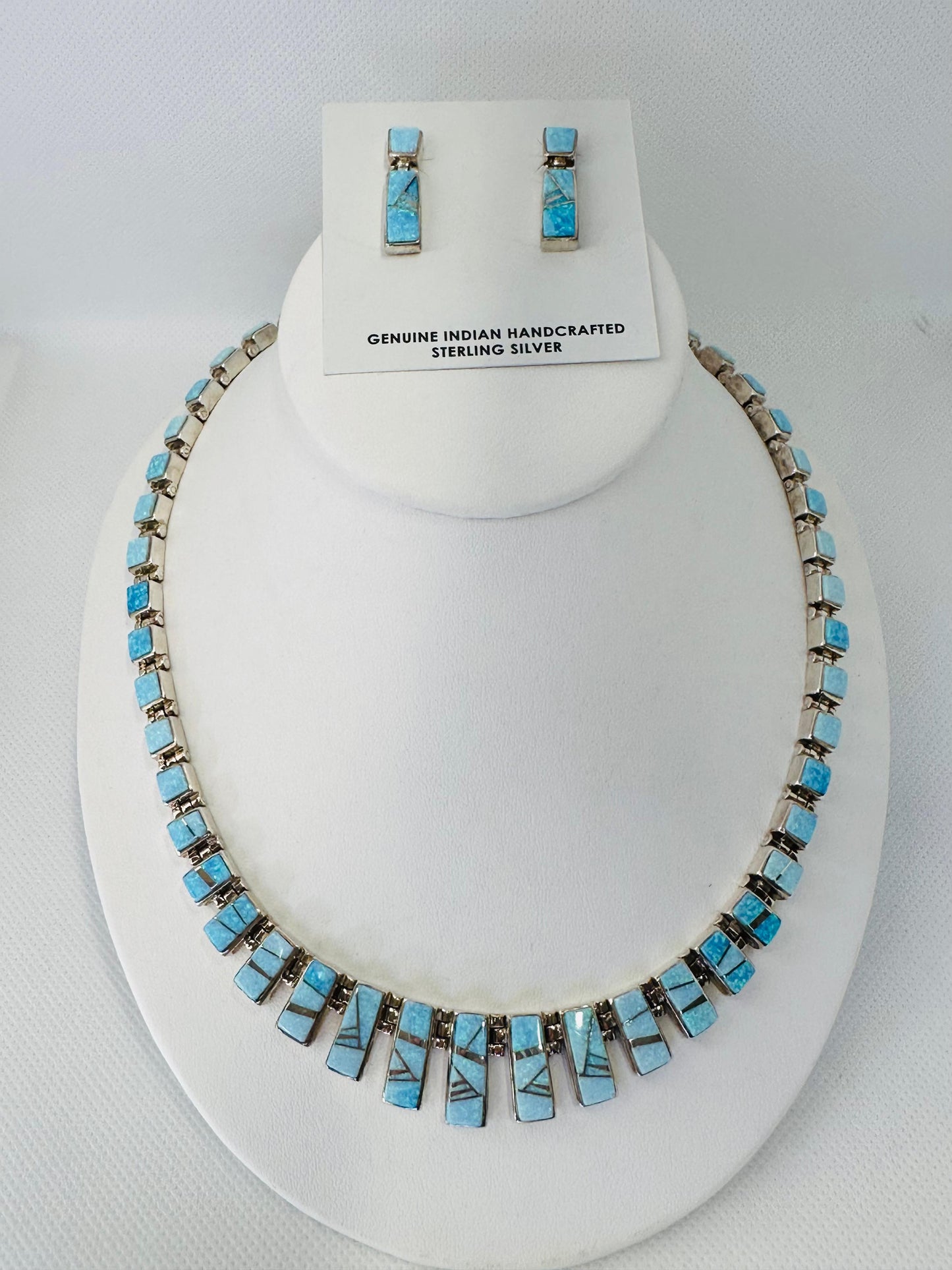 Necklace, Opal Handmade Stone Inlay, Navajo Made