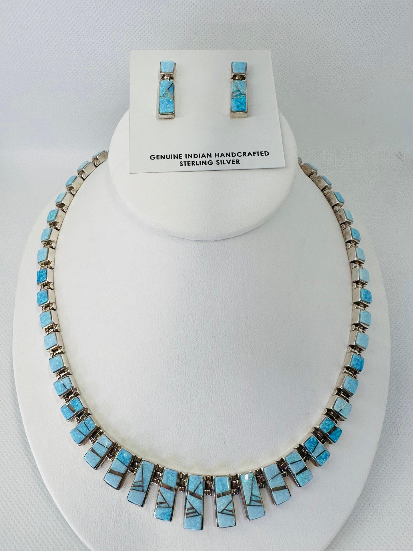 Necklace, Opal Handmade Stone Inlay, Navajo Made