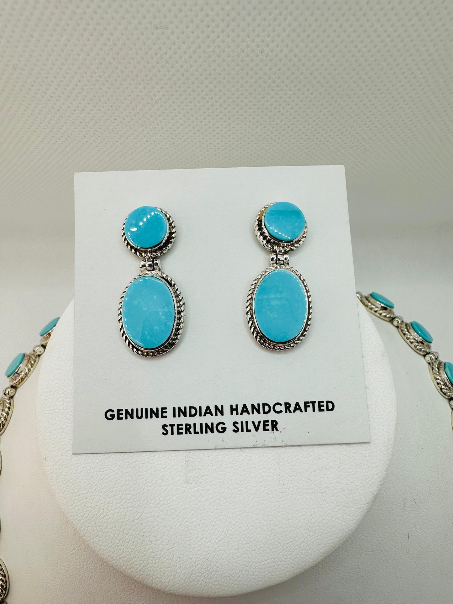 Turquoise Necklace, Sleeping Beauty Stone Inlay, Navajo Made