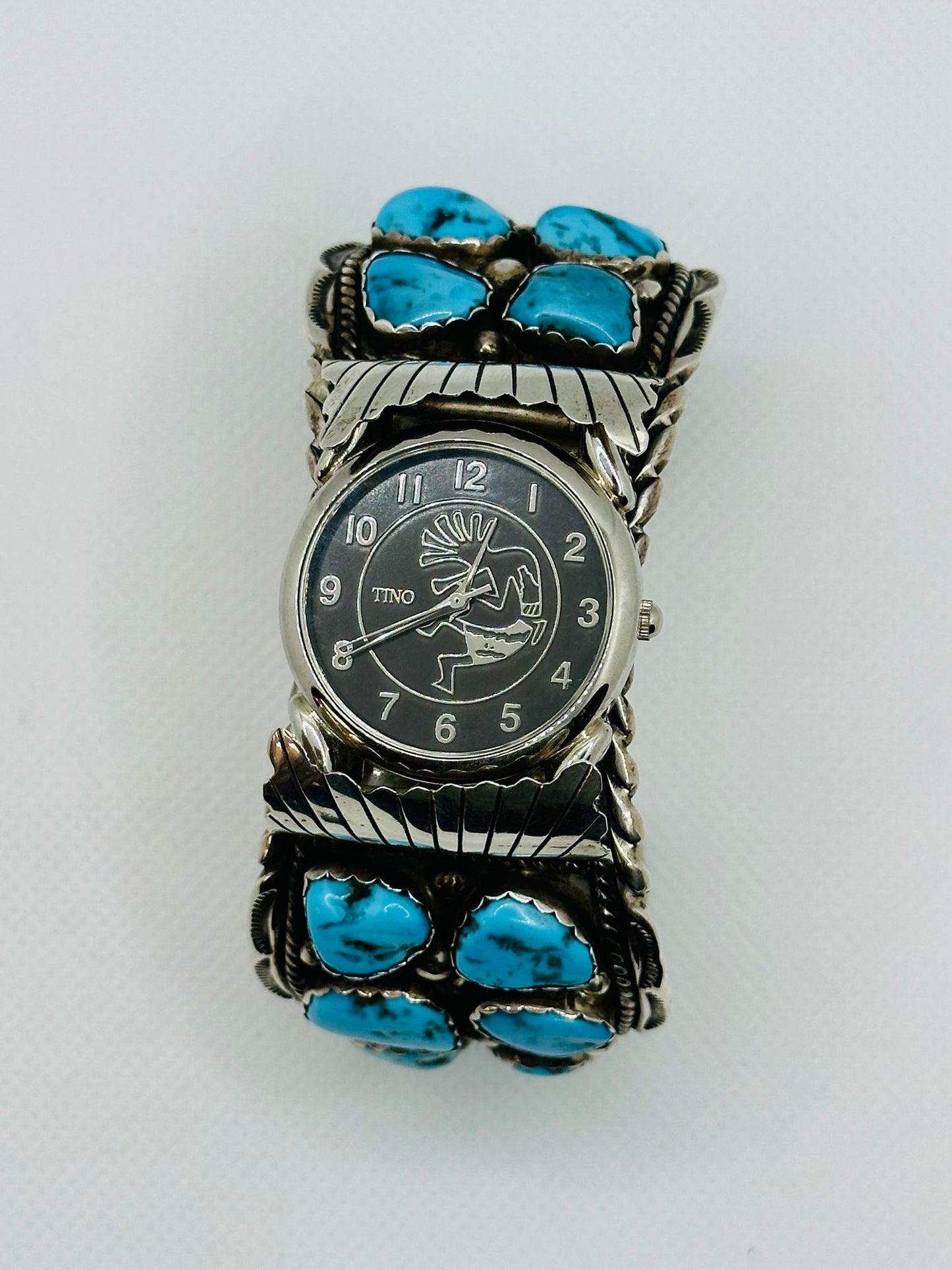 Watch Cuff Sterling Design Navajo Turquoise Silver