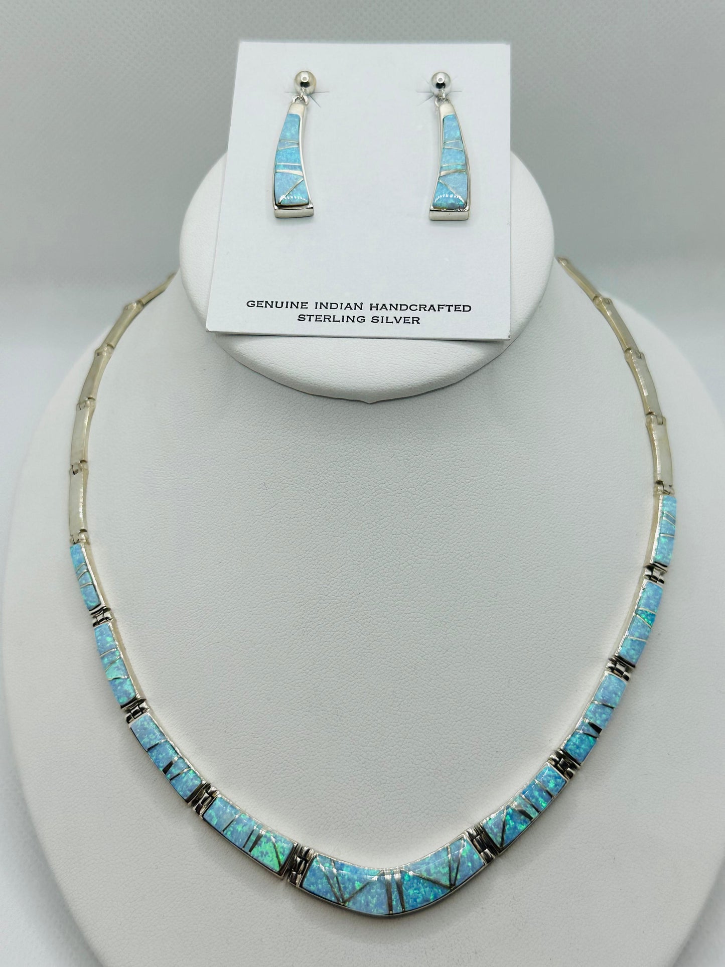 Multi color opal stone Inlay, Necklace, Navajo Made