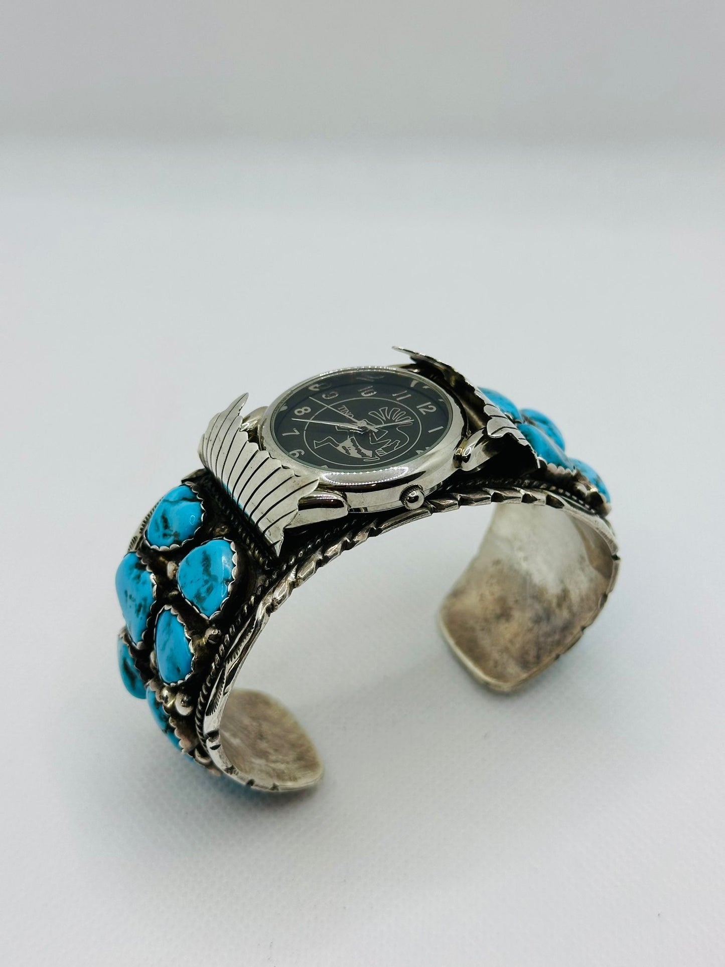 Watch Cuff Sterling Design Navajo Turquoise Silver