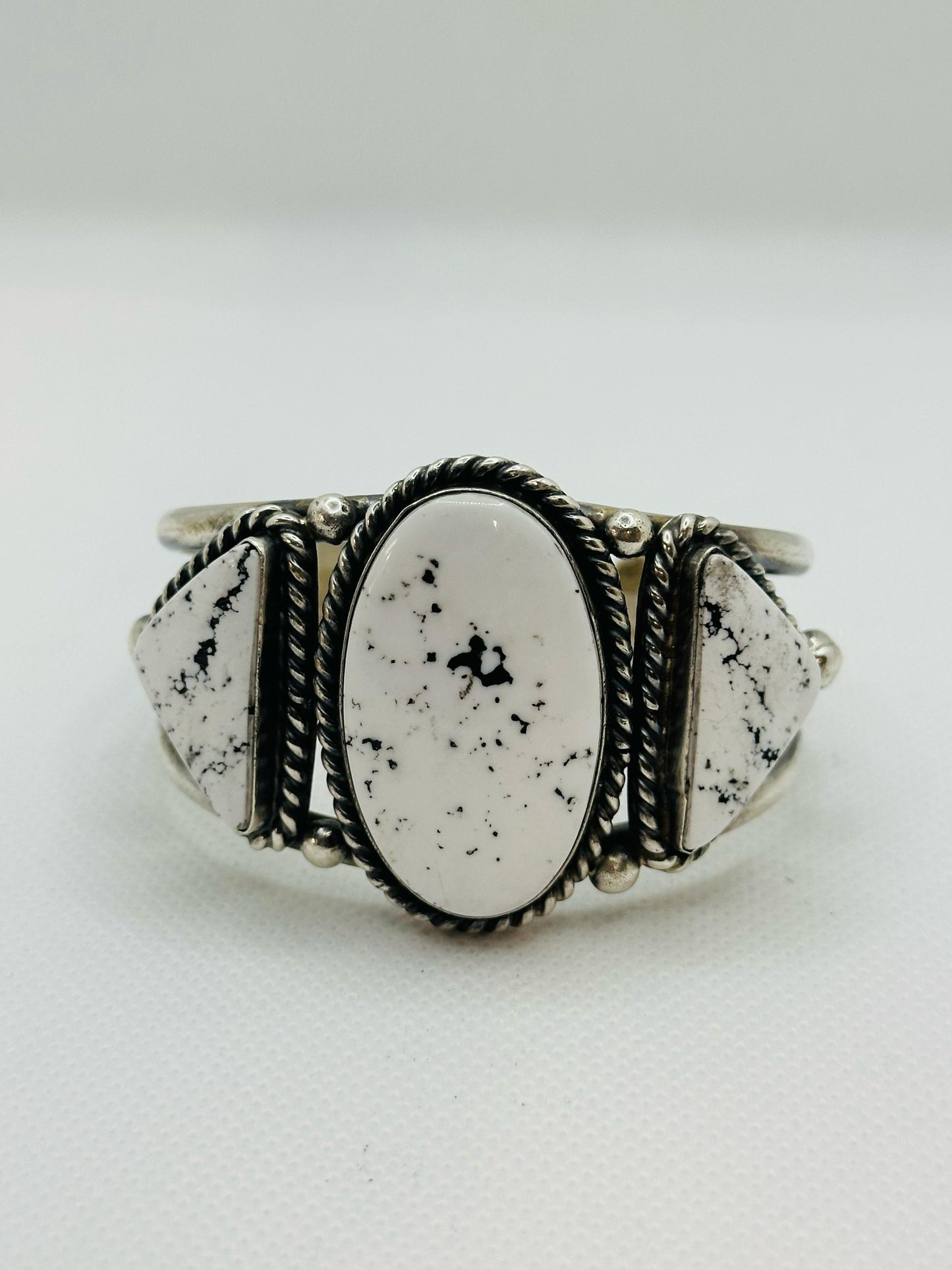 3 White Buffalo Turquoise Cuff Bracelet
