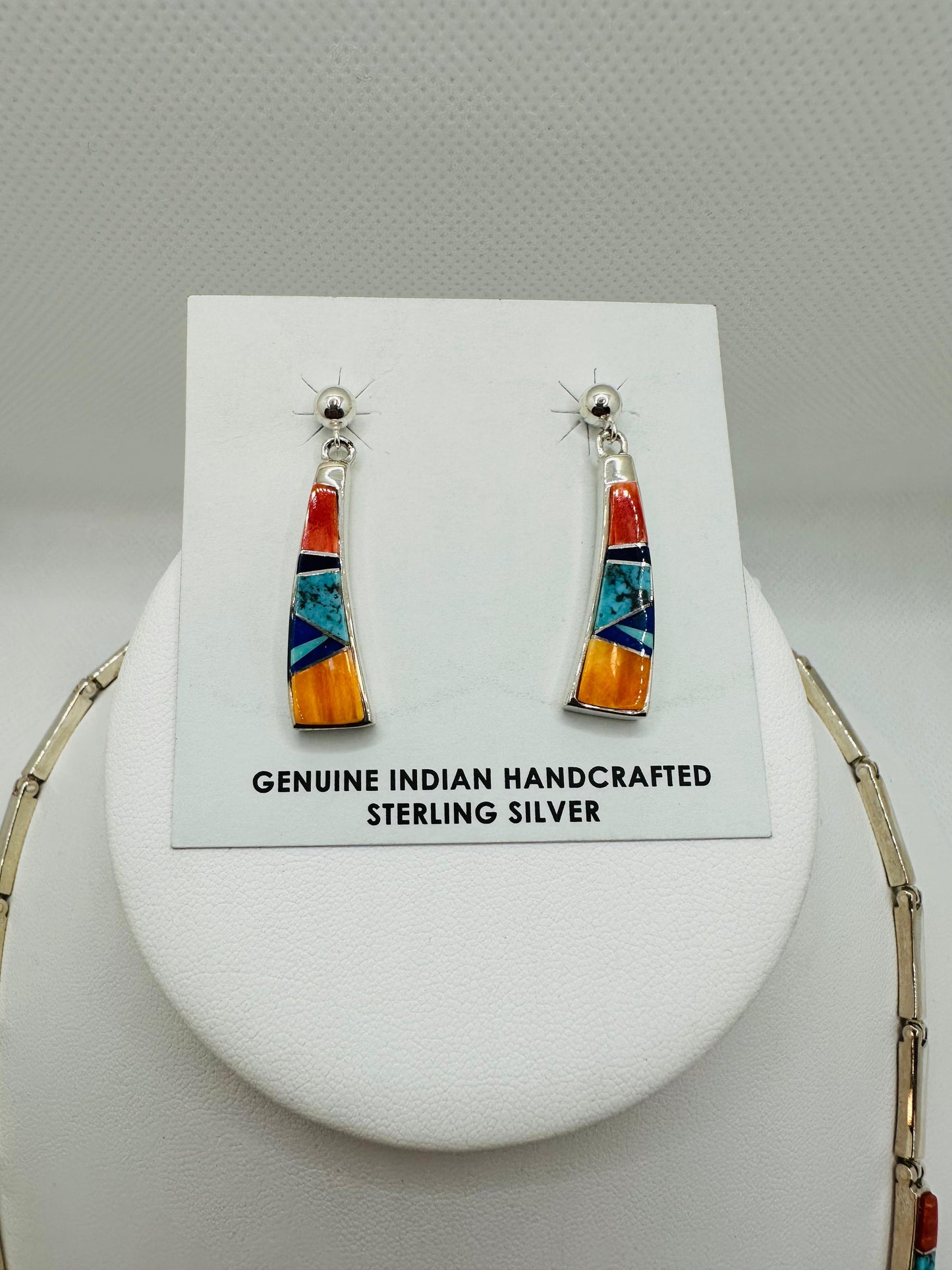 Multi Stones Inlay Necklace, Multi Stone Inlay, Navajo Made