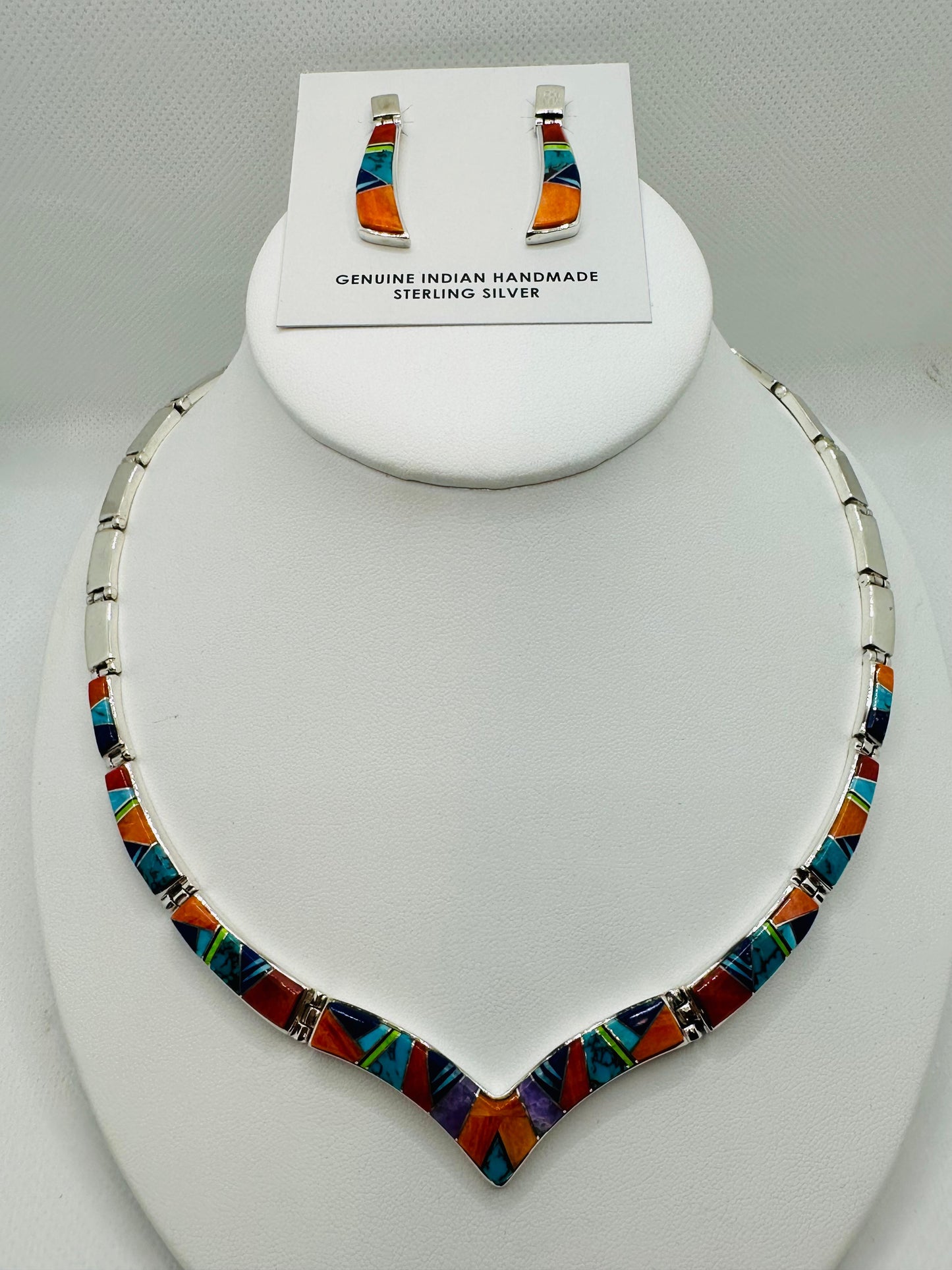 Necklace, Multi Stone Inlay, Navajo Made