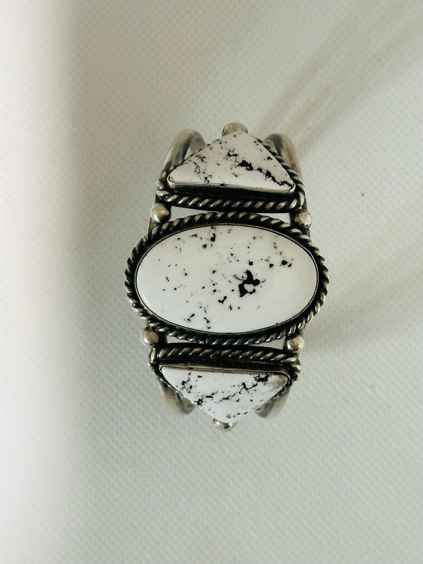 3 White Buffalo Turquoise Cuff Bracelet