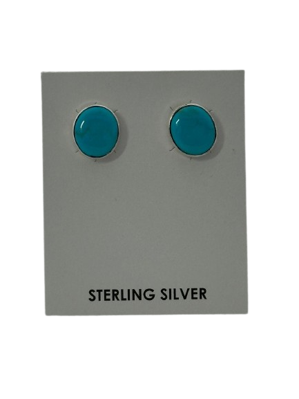 Earring, turquoise studs 