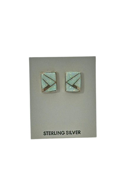 Earring, fire, opal studs