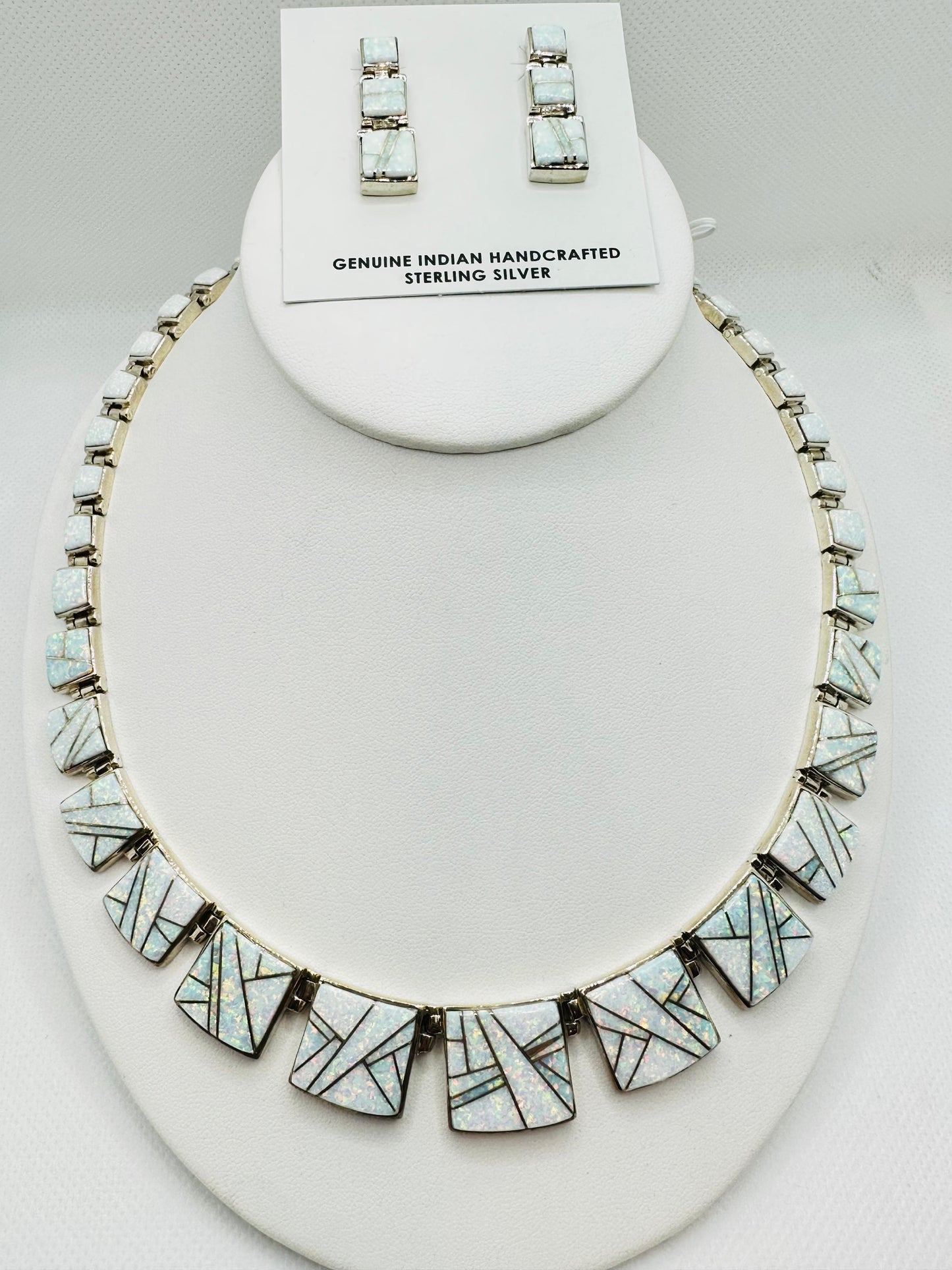 Necklace, Multi Opal Stone Inlay, Navajo Made