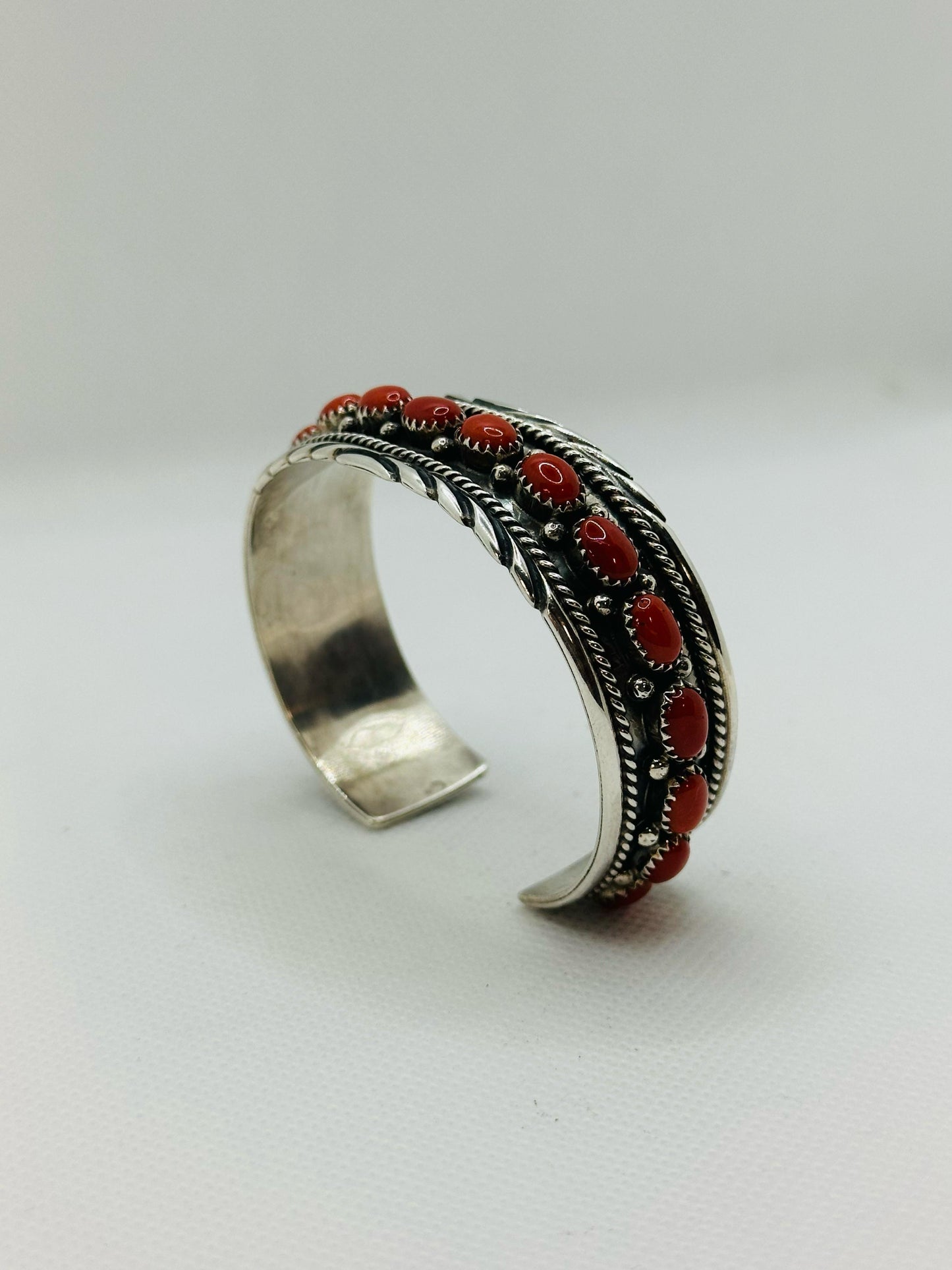 Coral M Stone Turquoise Cuff Bracelet