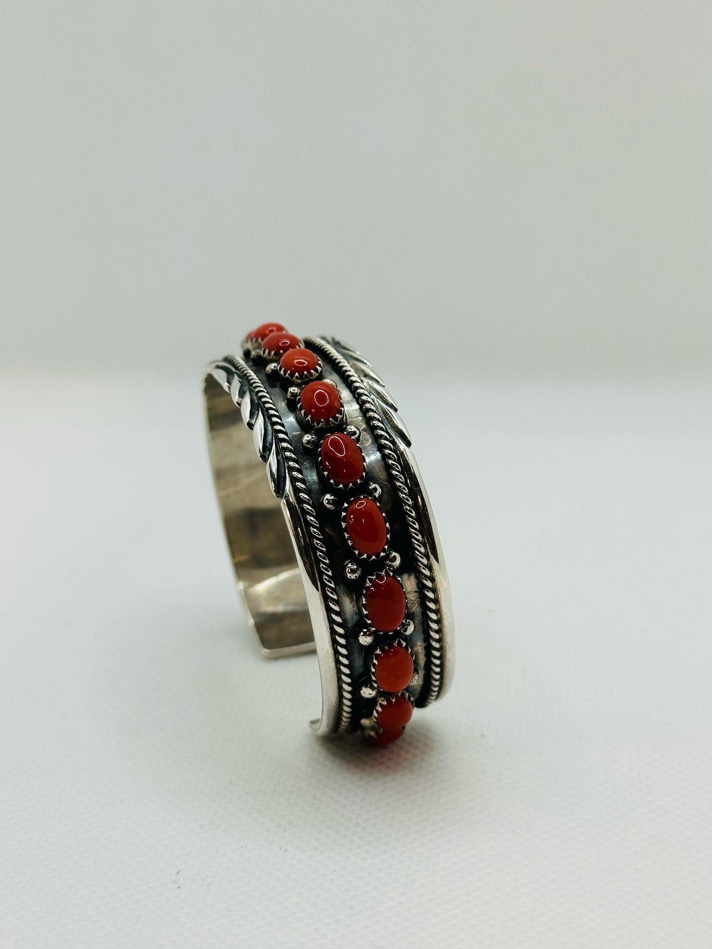 Coral M Stone Turquoise Cuff Bracelet