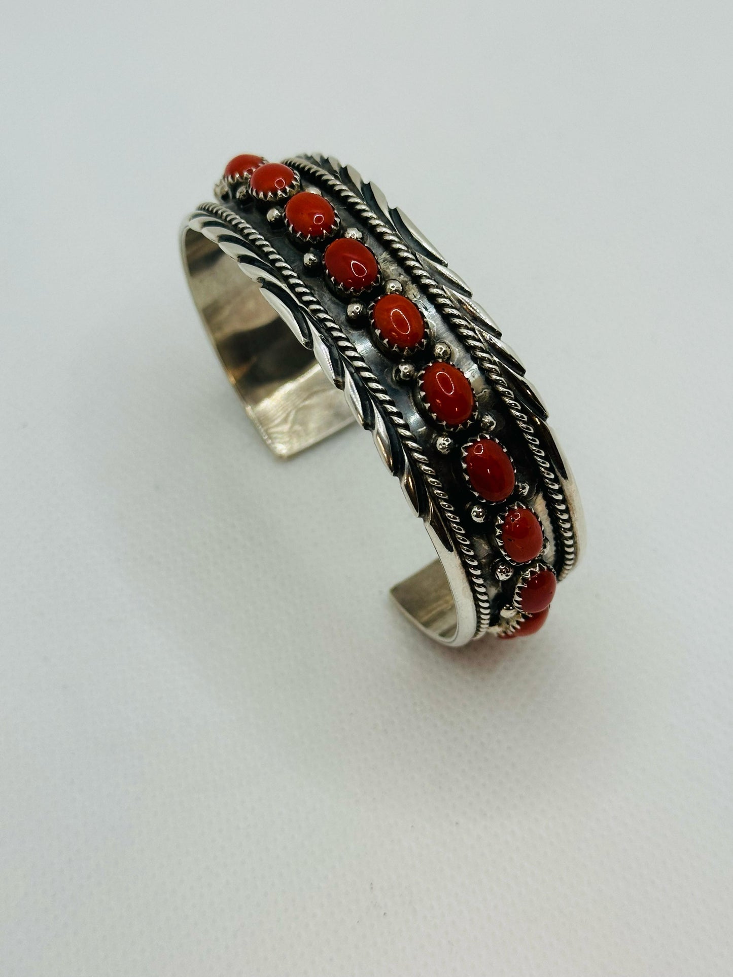 Coral M Stone Turquoise Cuff Bracelet