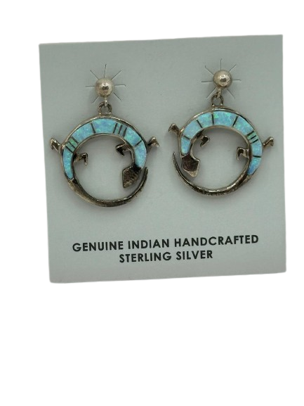 Earrings fire opal lizard 