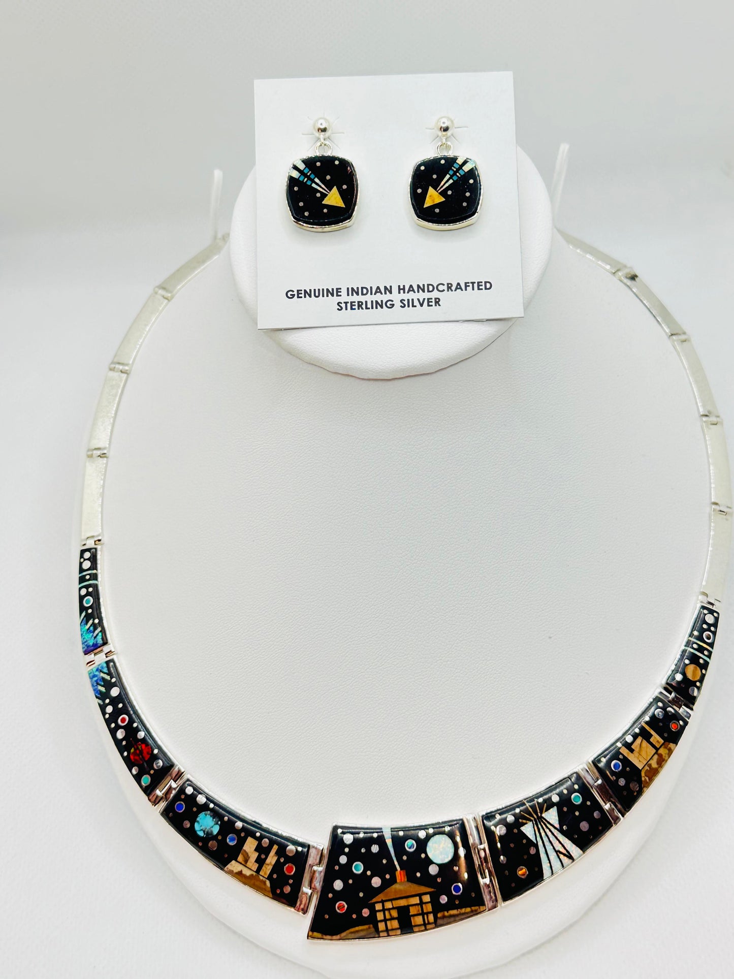 Necklace, Multi Stones Inlay, Story T Navajo Made