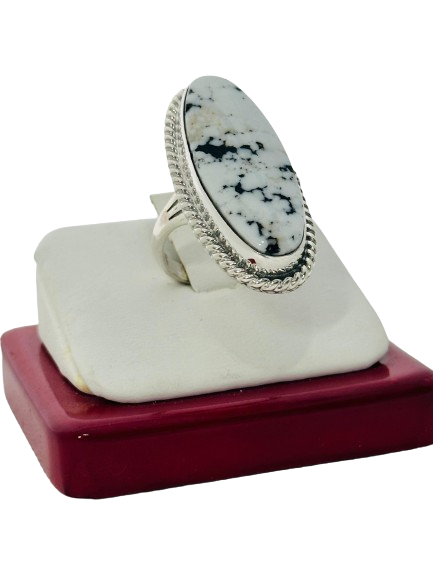 Ring white buffalo turquoise