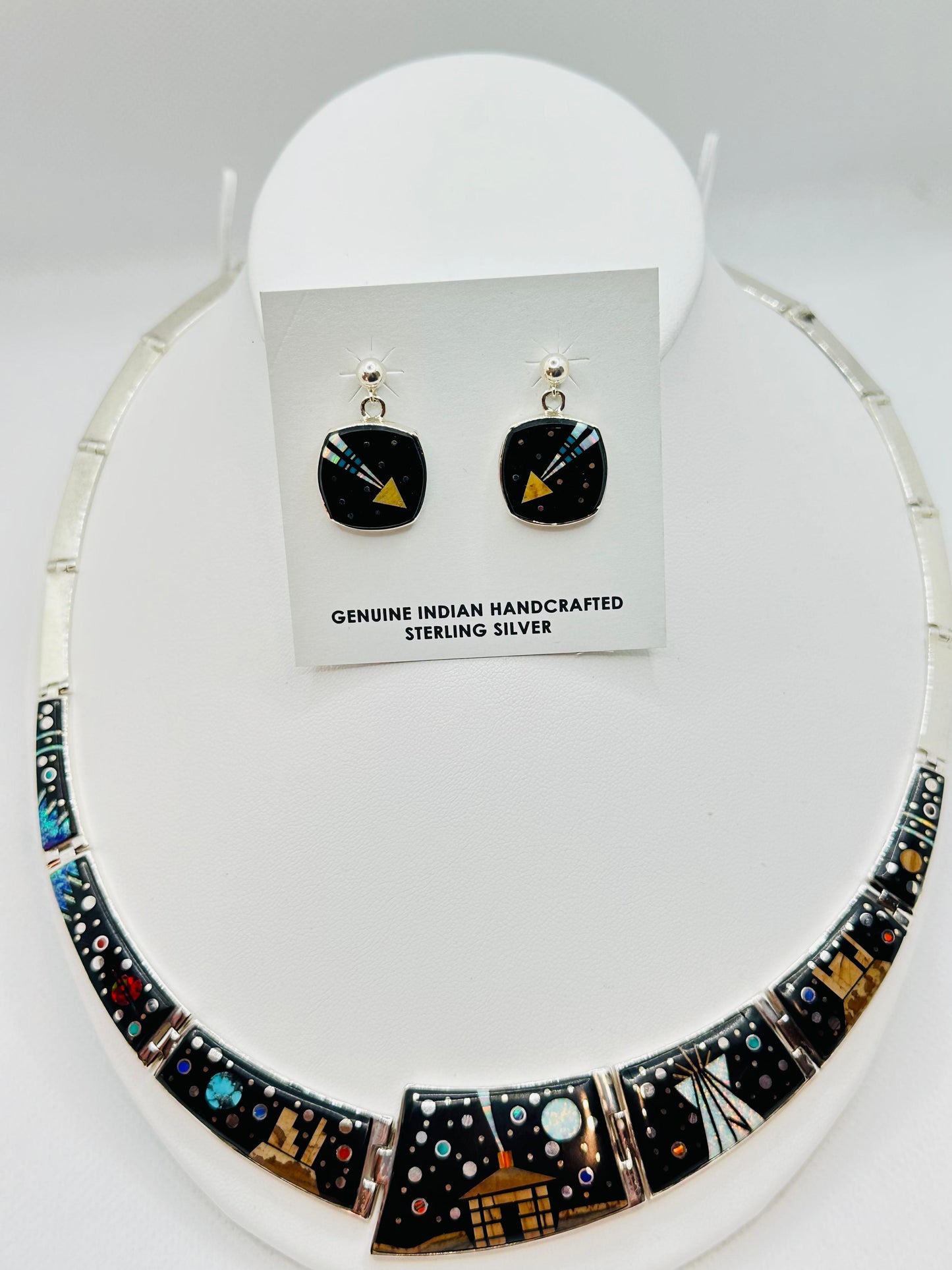 Necklace, Multi Stones Inlay, Story T Navajo Made