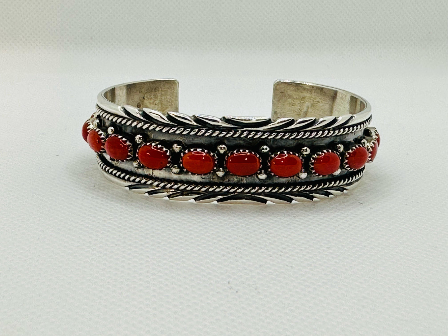 Coral M Stone Turquoise Cuff Bracelet