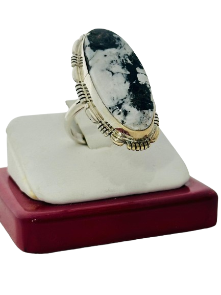 Ring white buffalo turquoise