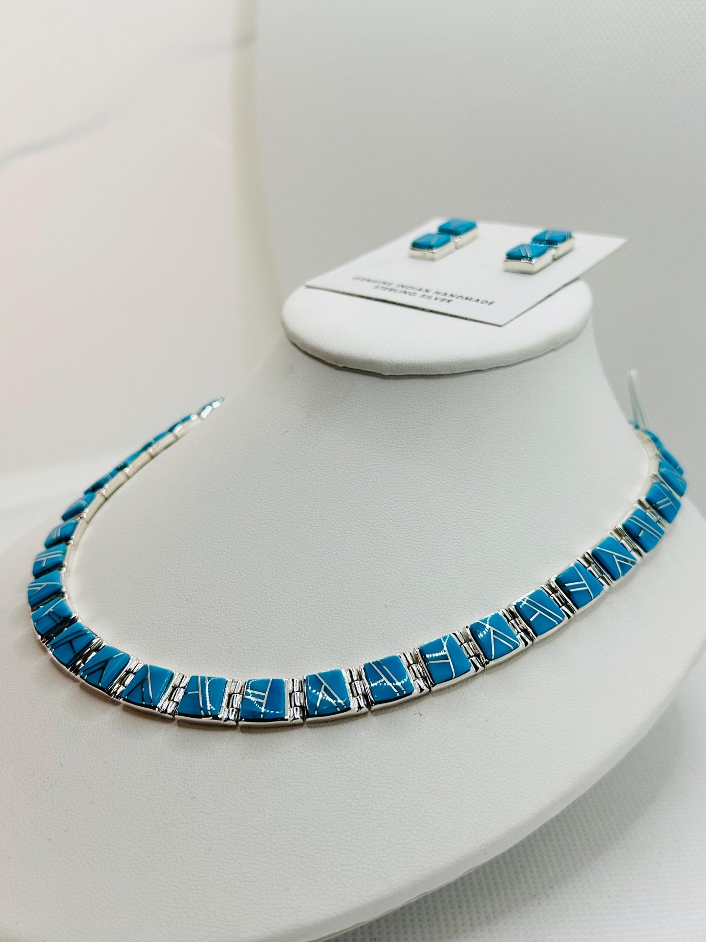 Turquoise-Opal - Necklace, Multi Stone Inlay, Navajo Made