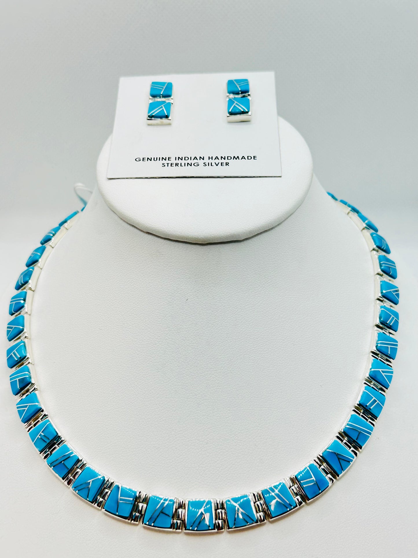 Turquoise-Opal - Necklace, Multi Stone Inlay, Navajo Made