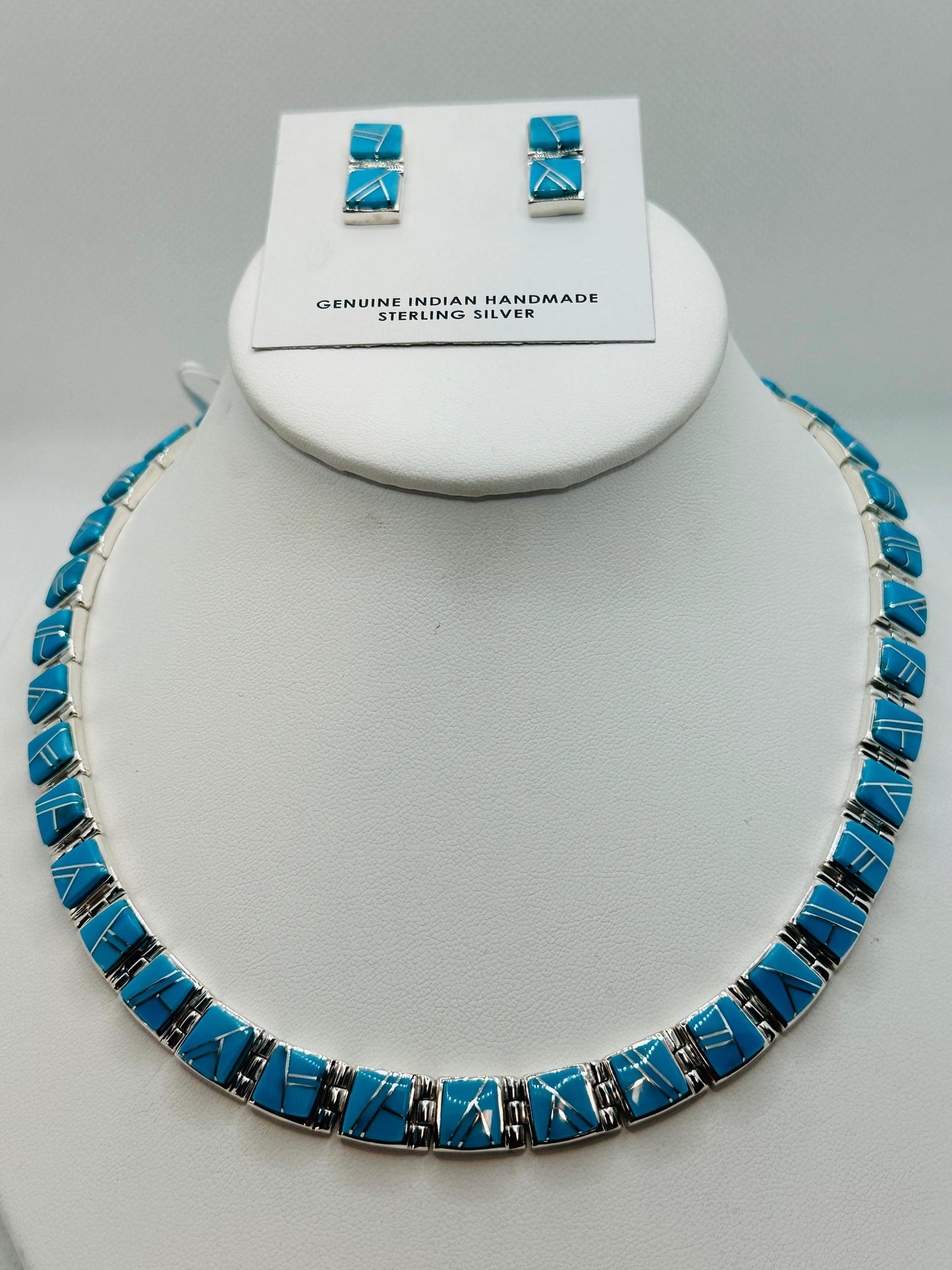 Turquoise-Opal - Necklace, Multi Stone Inlay, Navajo Made