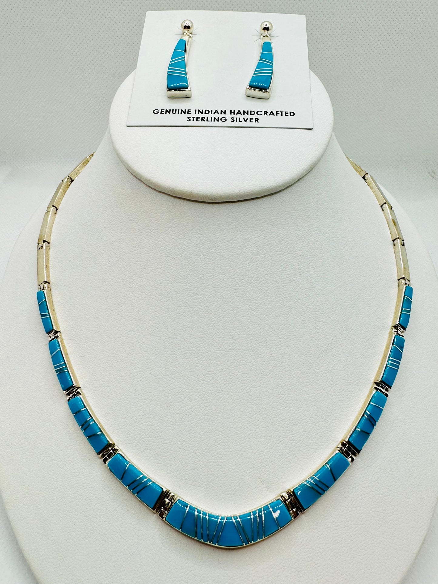 Necklace, Turquoise-opal-Multi Stone Inlay, Navajo Made