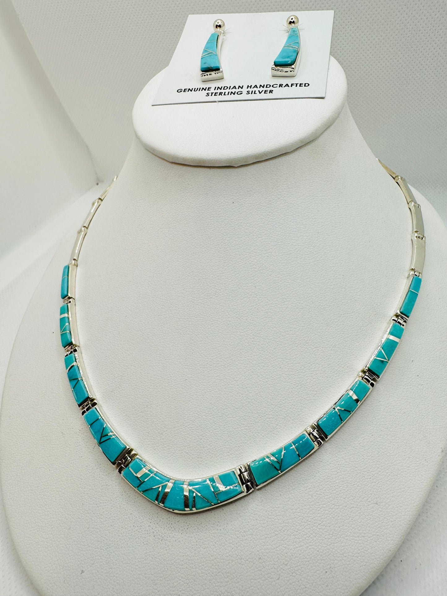 Turquoise Necklace, Opal-Multi Stone Inlay, Navajo Made