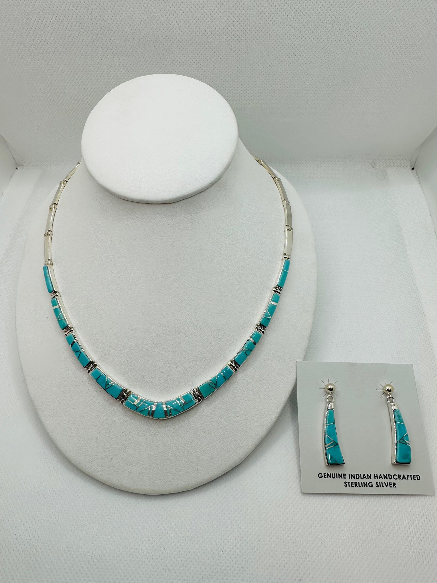 Turquoise Necklace, Opal-Multi Stone Inlay, Navajo Made