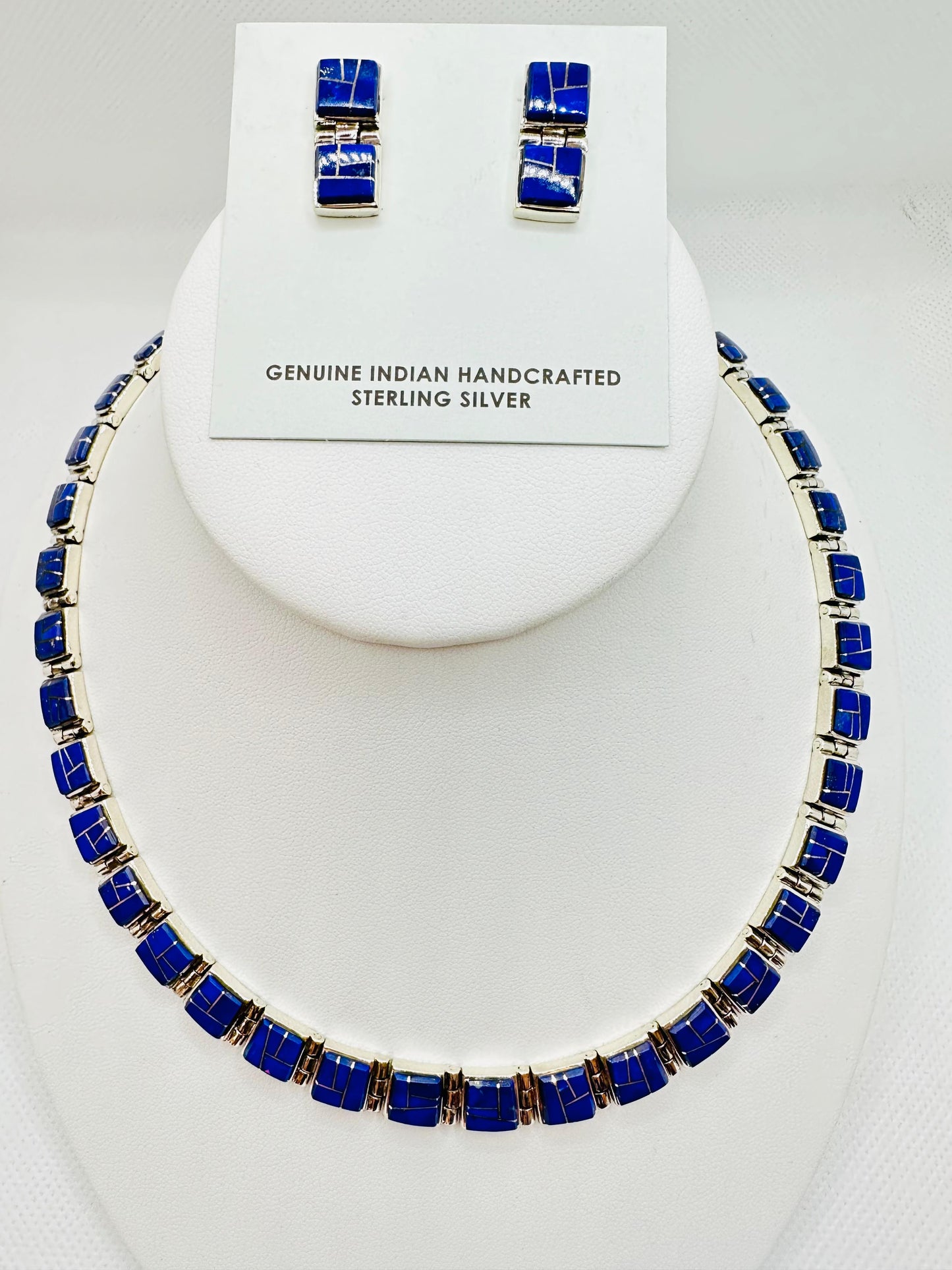 Navajo Handmade - Necklace, Lapis Stone Inlay, Navajo Made