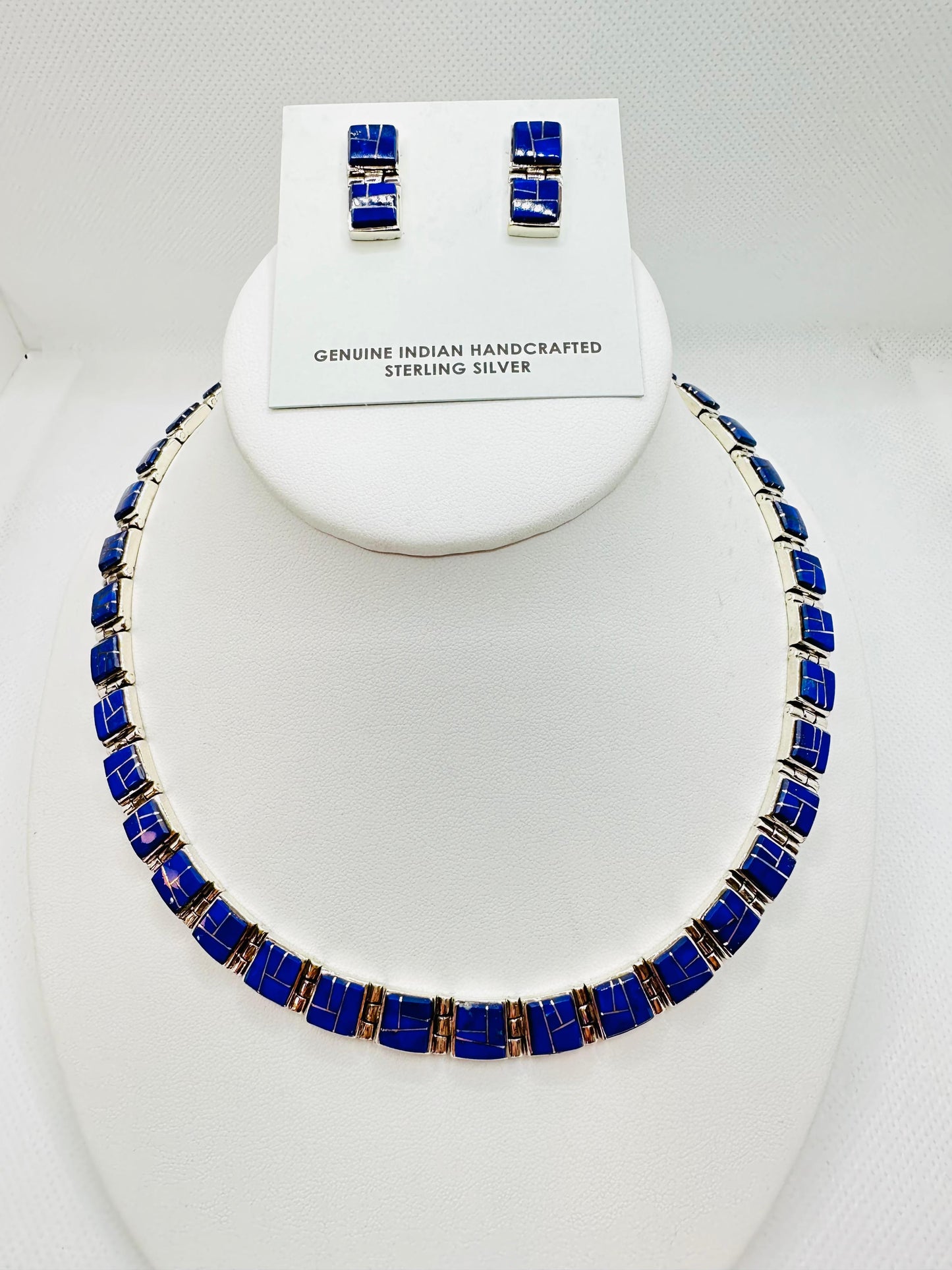 Navajo Handmade - Necklace, Lapis Stone Inlay, Navajo Made