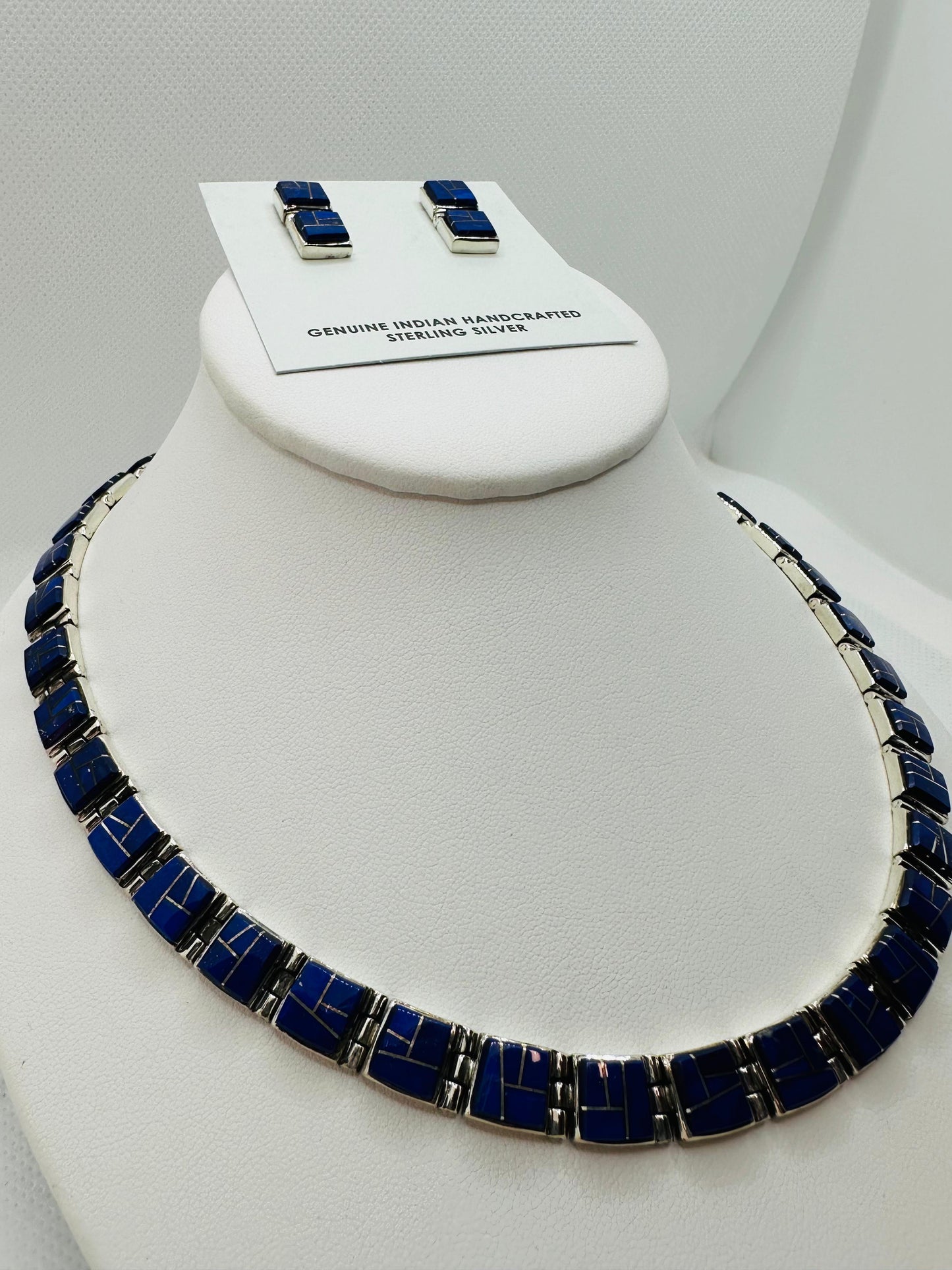 Navajo Handmade - Necklace, Lapis Stone Inlay, Navajo Made