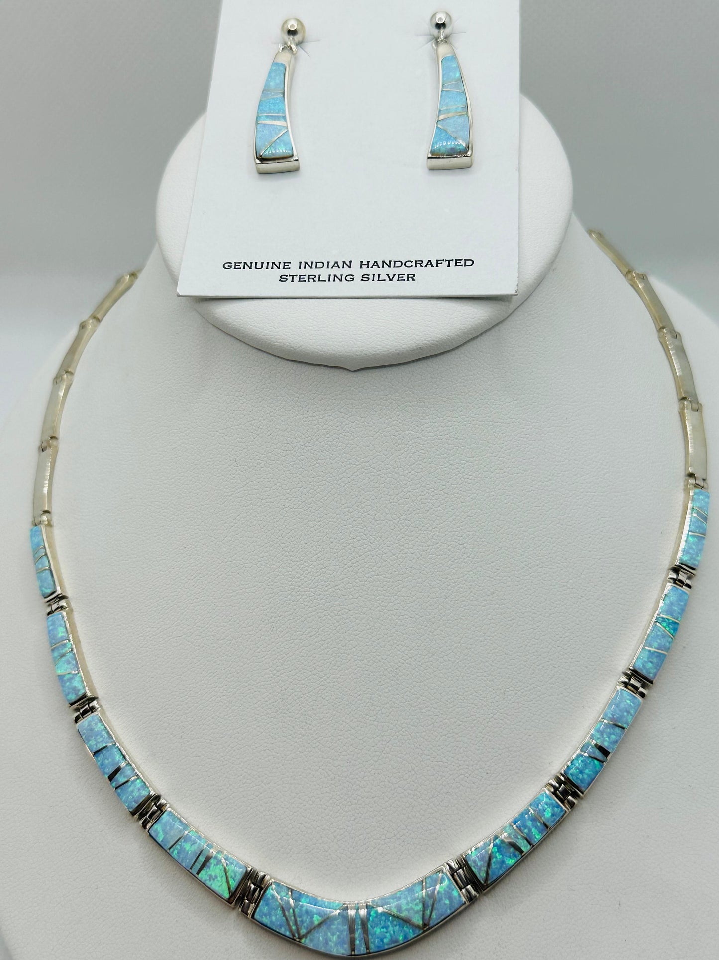 Multi color opal stone Inlay, Necklace, Navajo Made