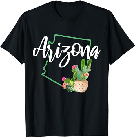 Arizona Pride State Map Cactus Vintage Arizona T-Shirt