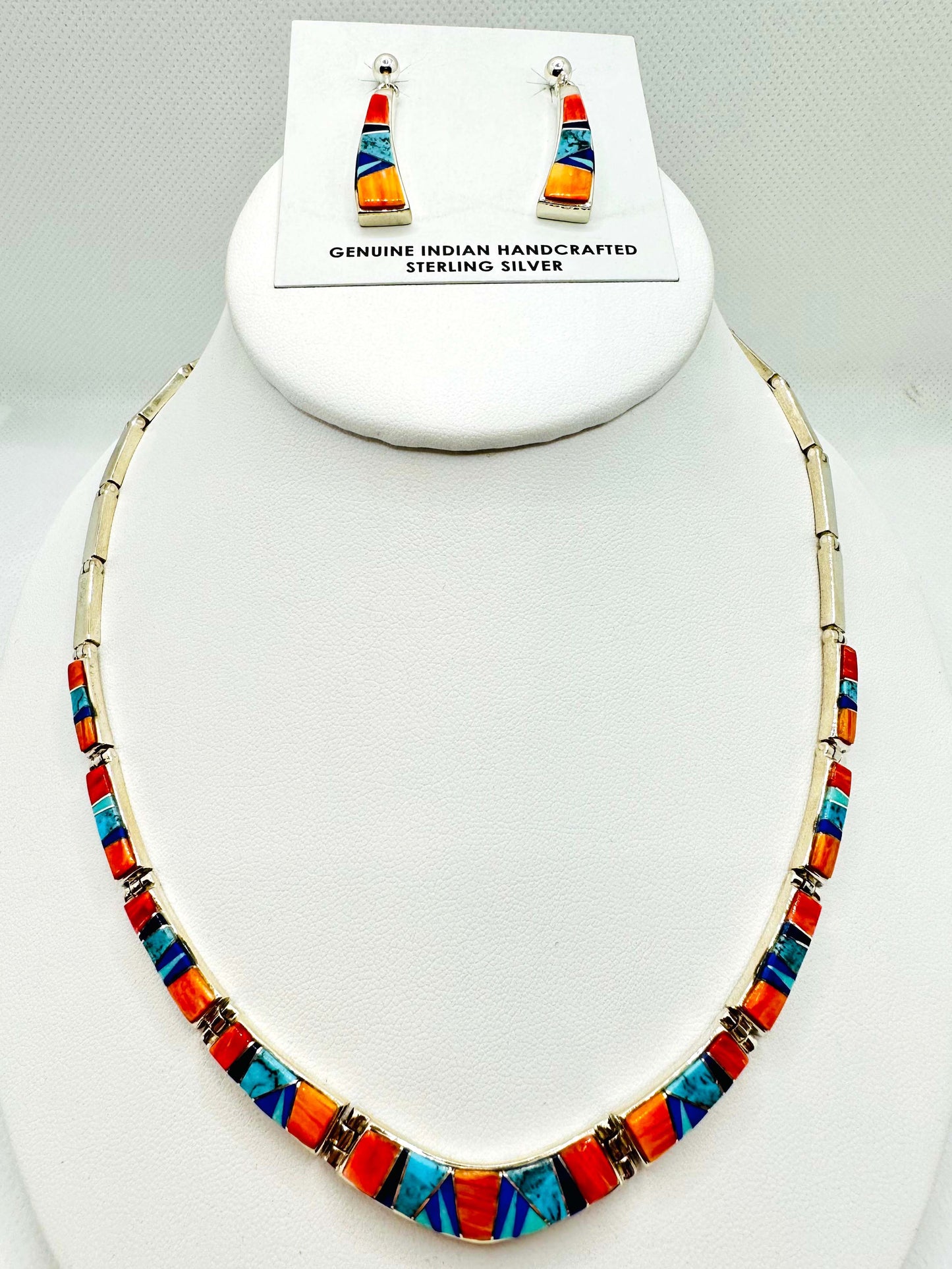 Multi Stones Inlay Necklace, Multi Stone Inlay, Navajo Made