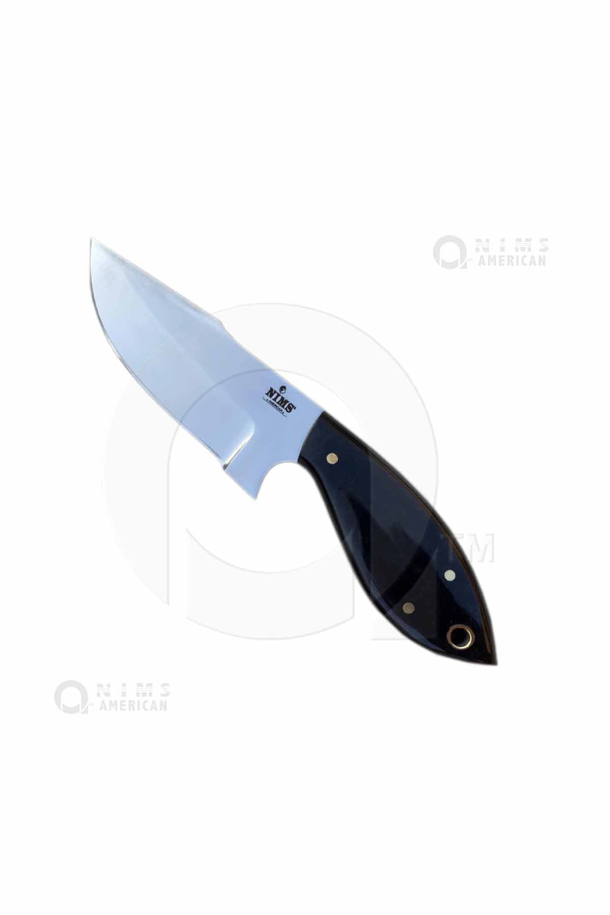71007-Black Horn Hunting 8'' Fixed Blade S Steel Knife NIMS American.