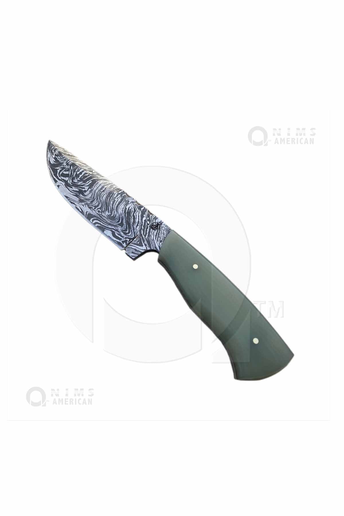 31005- NIMS High Carbon Damascus Steel Blade Hunter Knife