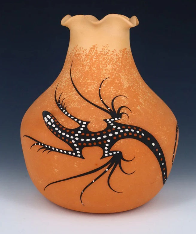 Zuni Pueblo Lizard Hand Made Pottery Bowl