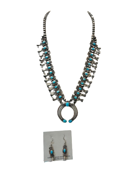 Zuni Squash, blossom, turquoise 