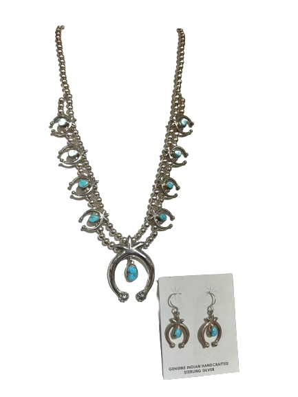 Navajo turquoise squash blossom