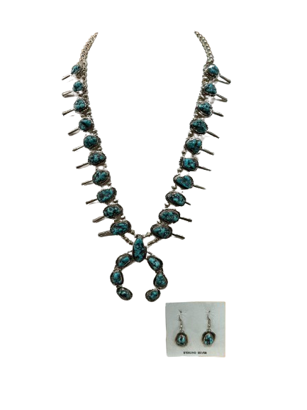 Navajo turquoise squash blossom