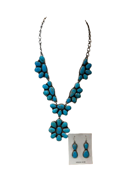 Navajo Kingman, turquoise squash blossom