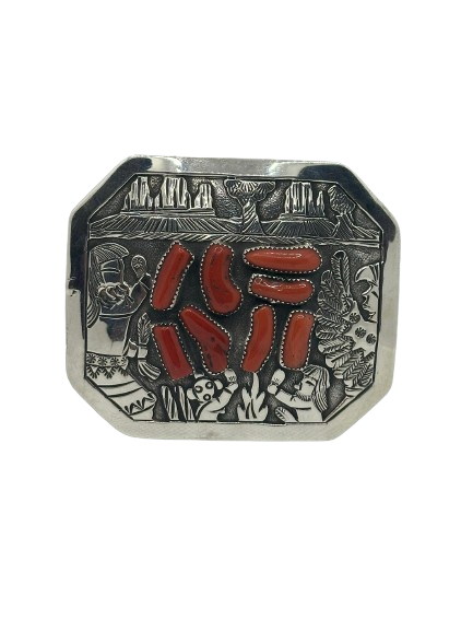 Coral beltBuckle storyteller 