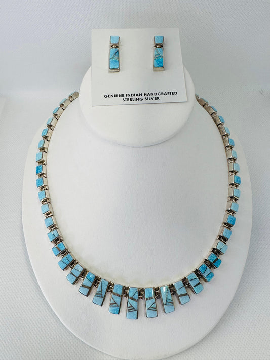 Necklace, Opal Handmade Stone Inlay, Navajo Made