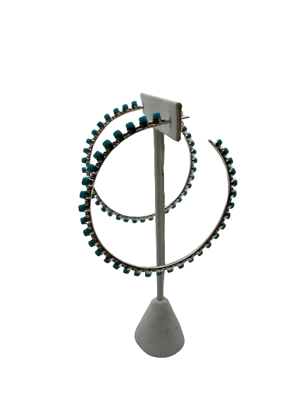 Earrings hoops Turquoise ￼