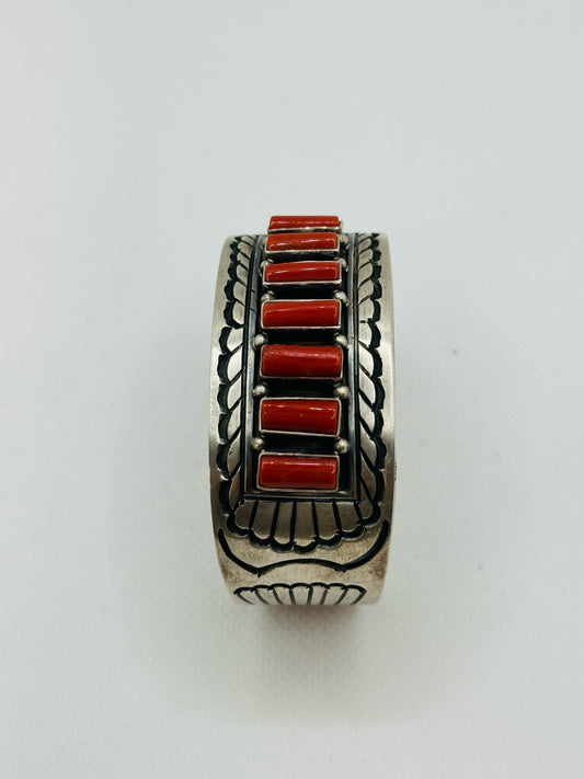 Coral Bracelet Cuff | Sterling Silver Cuff