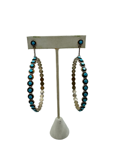 Earrings rounded turquoise ￼