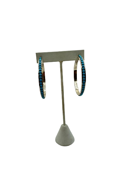 Earrings hoops turquoise ￼￼